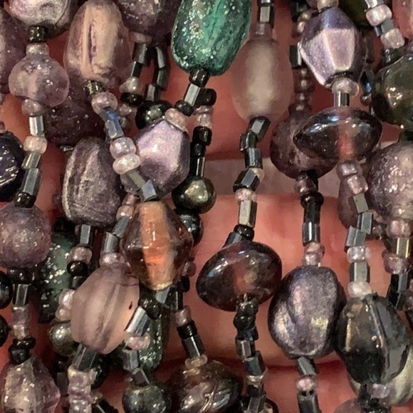 Chico’s glass bead multi strand colorful boho chunky style easy hook closure - Picture 5 of 7